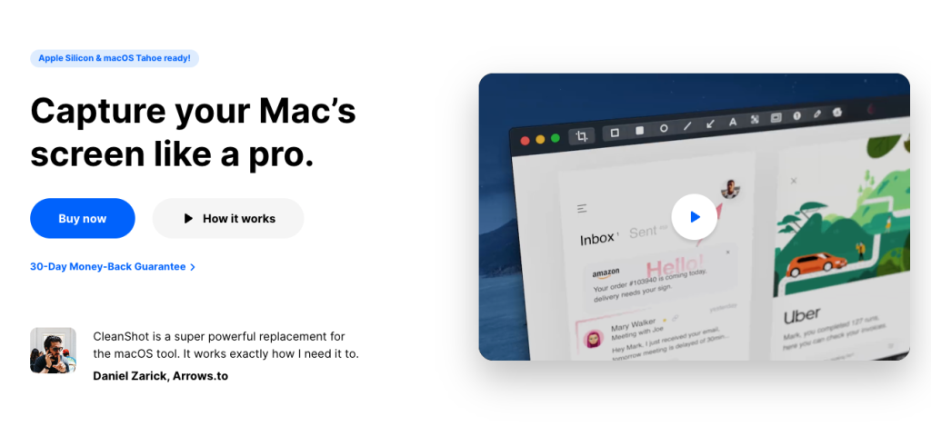 CleanShot X homepage — capture your Mac’s screen like a pro