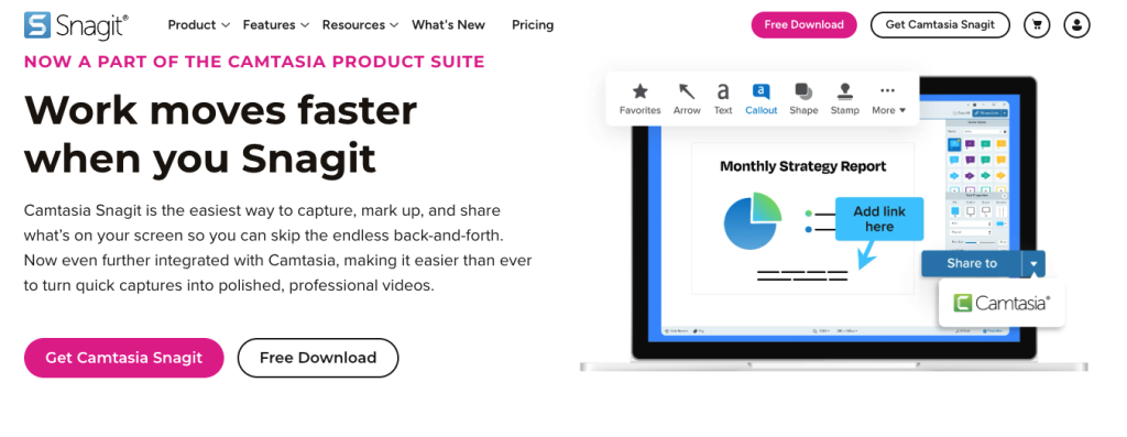 Snagit homepage — Camtasia Snagit screen capture and markup tool