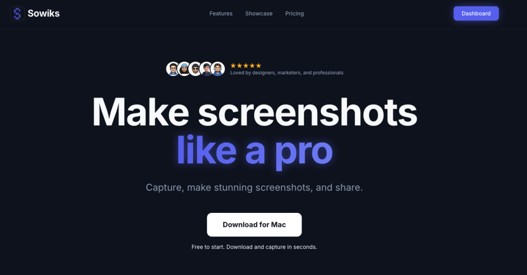 Sowiks homepage — Make screenshots like a pro, screenshot app for Mac