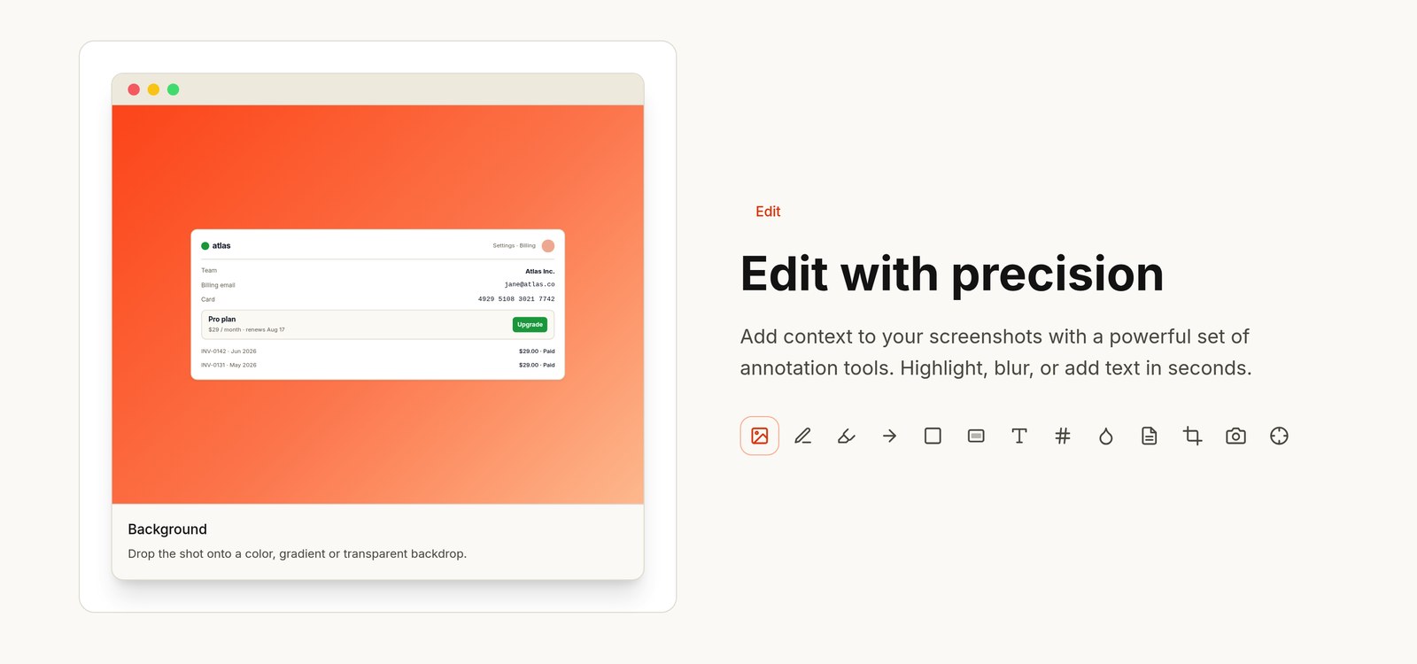 Sowiks screenshot editor with annotation toolbar